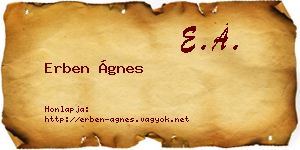 Erben Ágnes névjegykártya